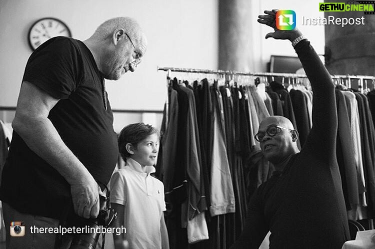 Jacob Tremblay Instagram - The moment I met a Jedi Master (aka Mr. Samuel L. Jackson)! I heard a man speaking behind a rack of clothes...and then I said to my mom...I KNOW THAT VOICE!!! #geekedout #bigtime * * (#repost @therealpeterlindbergh Behind-the-scenes with Jacob Tremblay & Samuel L. Jackson, Los Angeles, 2015 (photo by @stefanrappo) LINK IN BIO #LindberghStories #fromthevault #Wmagazine #samuelljackson #jacobtremblay #2bmanagement @RepostIt_app)