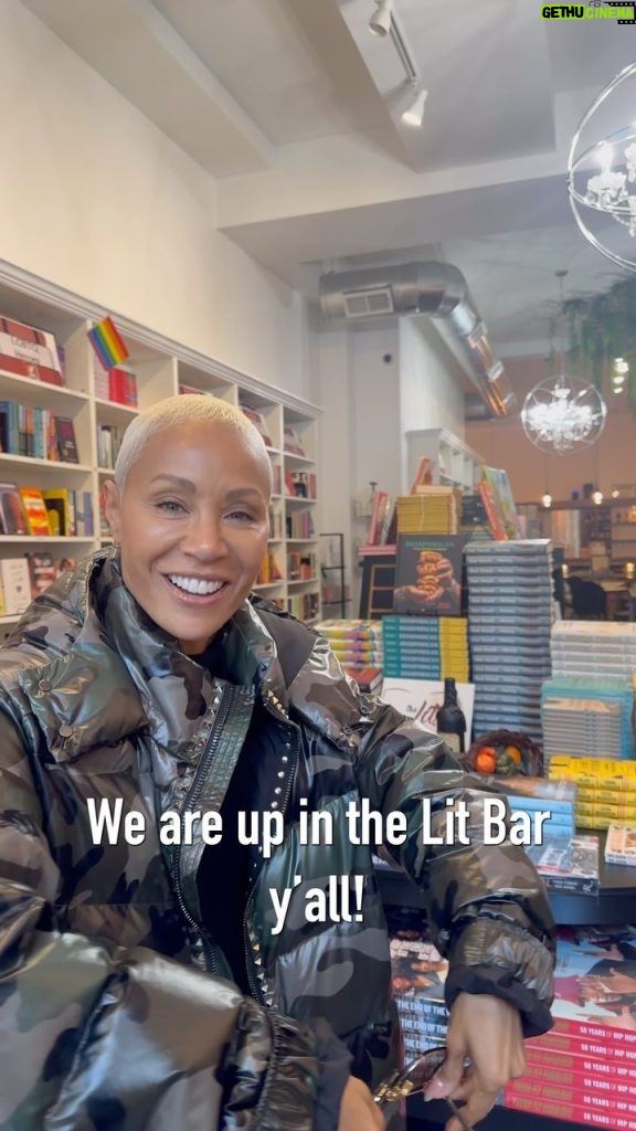 Jada Pinkett Smith Instagram - I got to stop by @thelitbar in the Bronx to see my book in a store for the first time! Worthy is out Now! Don’t forget to support independent book stores!!!! The Lit Bar