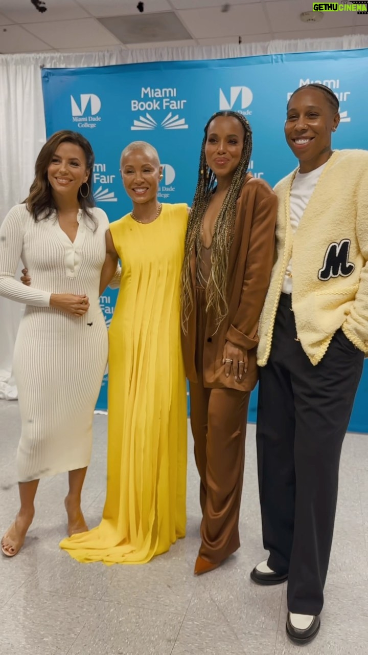 Jada Pinkett Smith Instagram - @lenawaithe I had sooooo much fun with you yesterday!!!!! Thank you for a great conversation with a mix of deep laughter. @evalongoria it was so good to see you and @kerrywashington it was nice to catch up and celebrate you in person as you are finishing up your book tour. MIAMI!!!! The love was thick and real like it always is when I’m in the 305!!! Thank you for coming out. Miami Book Fair and Miami Dade College thank you for hosting an awesome event❣️