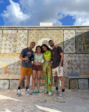Jade Chynoweth Instagram - Find me on the rooftops of Tunisia 🇹🇳 

Super grateful for this trip and to @urbandance.united for bringing me out to teach. From the amazing classes/students, to the days of exploration, to traveling the world with my Lito, to seeing my homies, my heart is so full and happy✨

Brought some Jalito love to North Africa 💕😝
Can’t wait to share the class footage!
#tunisia #dance #travel #northafrica