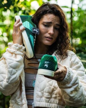 Jade Chynoweth Instagram - Link in bio to cop the Jade Stone 1s🌿🌱
Shipped worldwide 
Made from recycled plastic, bringing in elements of nature, and adorned with a real raw Jade stone!
I designed these myself with my broski @jagerchynoweth2 
@fuego.dance really brought our ideas to life!🥺🙏🏼
Link in bio!!!! Or head over to @fuego.dance ‘s website💚
