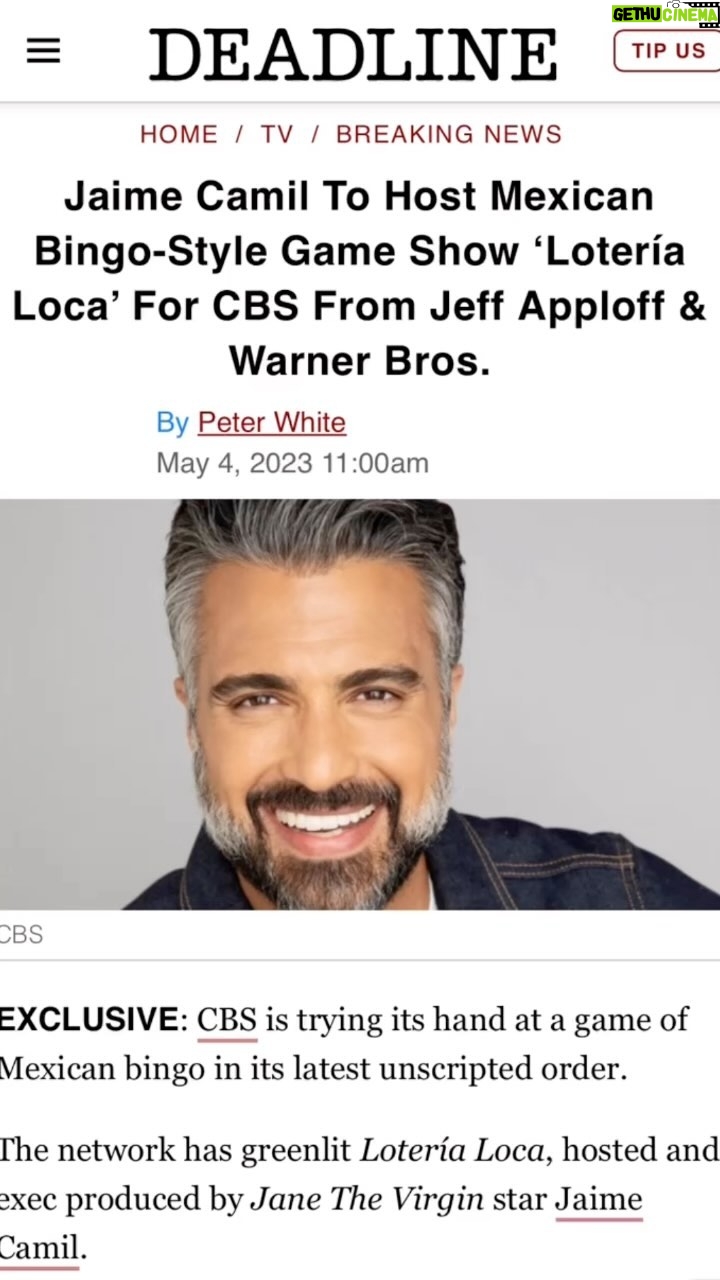 Jaime Camil Instagram - 🇬🇧 Beyond excited to bring to the @cbstv audience a game show based on the wildly popular board game LOTERÍA, played by hundreds of millions of people around the globe! This exciting new game show will bring twists, turns, color and incredible prizes to everyday people. I’m proud that our show will appeal to the broader CBS audience as well as our often overlooked Latin+ community. ——- 🇪🇸 Muy emocionado de traer al público de #CBS este programa de concursos que está basado en el juego de mesa más popular del mundo, jugado por cientos de millones de personas diariamente: LOTERÍA! Este nuevo programa estará lleno de sorpresas, color y premios increíbles. Me enorgullece mucho que nuestro programa atraiga al público general de CBS así como también a nuestra audiencia de la comunidad Latin+