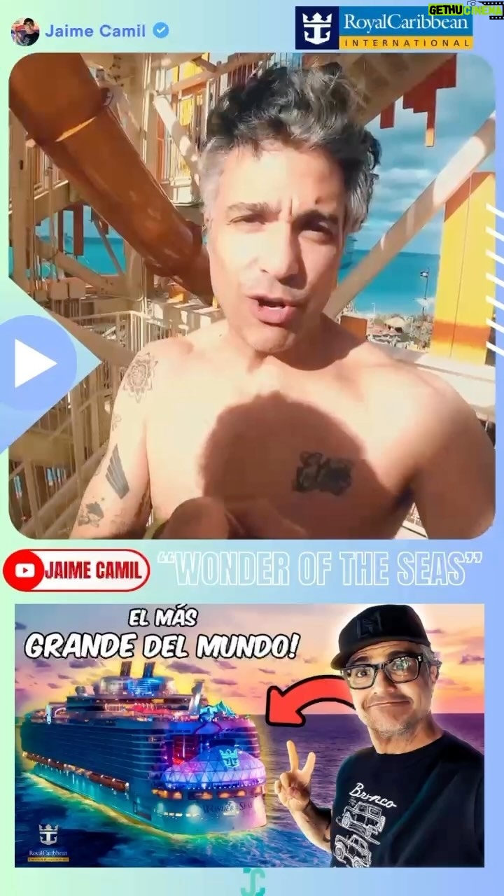 Jaime Camil Instagram - ππ₯³πΉ @youtube VIDEO! VACACIONES FAMILIARES en el barco mΓ‘s grande del mundo! @royalcaribbean @royalcaribbeanlatam #wonderoftheseas π³οΈπ€©ππ½ / Family vacation aboard the biggest cruise ship in the world! π³οΈπ€©ππ½ #royalcaribbean @webershandwick πΊππ½ https://youtu.be/o5evODQQiXw