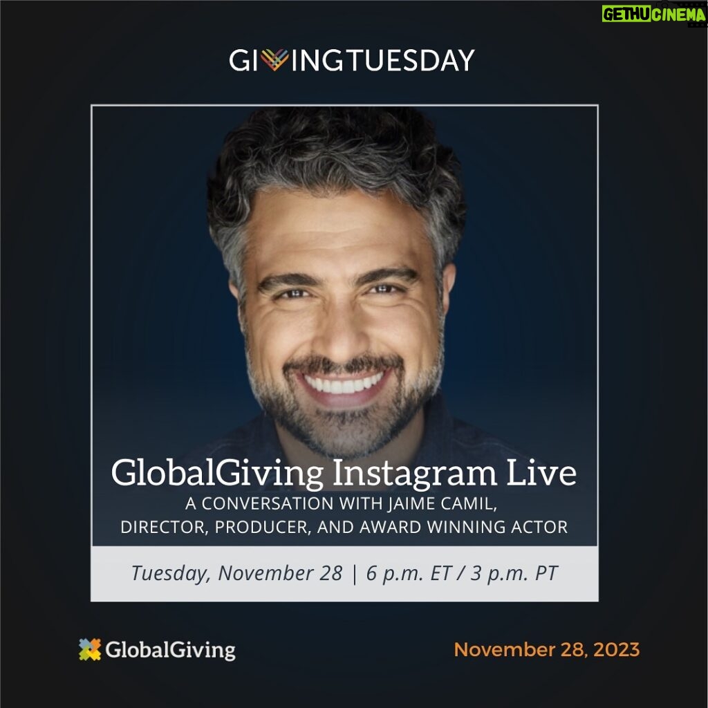 Jaime Camil Instagram - Join us for a conversation with Award-winning actor Jaime Camil (@jaimecamil). 📣 We’ll be chatting with Jaime about Giving Tuesday and what inspires him to give. Jaime Camil is a director, producer, and award-winning actor. He is best known for his roles as Fernando Mendiola in La Fea Más Bella and Rogelio de la Vega in Jane the Virgin. The latter role earned him two nominations for the Critics' Choice Television Award for Best Supporting Actor in a Comedy Series. We're so excited to chat with Jaime, and we hope you'll join us! #MoveAMillion #IGLive #GivingTuesday #GivingBack #GivingTuesday2023