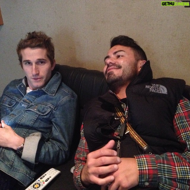 Jake Johnson Instagram - @misterwinkler & Joey Perla in my trailer.