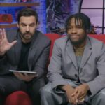 Jake Johnson Instagram - @shameikmoore & I talking #Spiderverse. @marvel