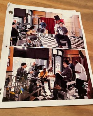 Jake Johnson Instagram - Going through old boxes in my attic & found the New Girl pilot script. I guess I stole @therealhannahsimone script for some reason. Also @lamorne helping me relive a real life experience in a barbershop.
