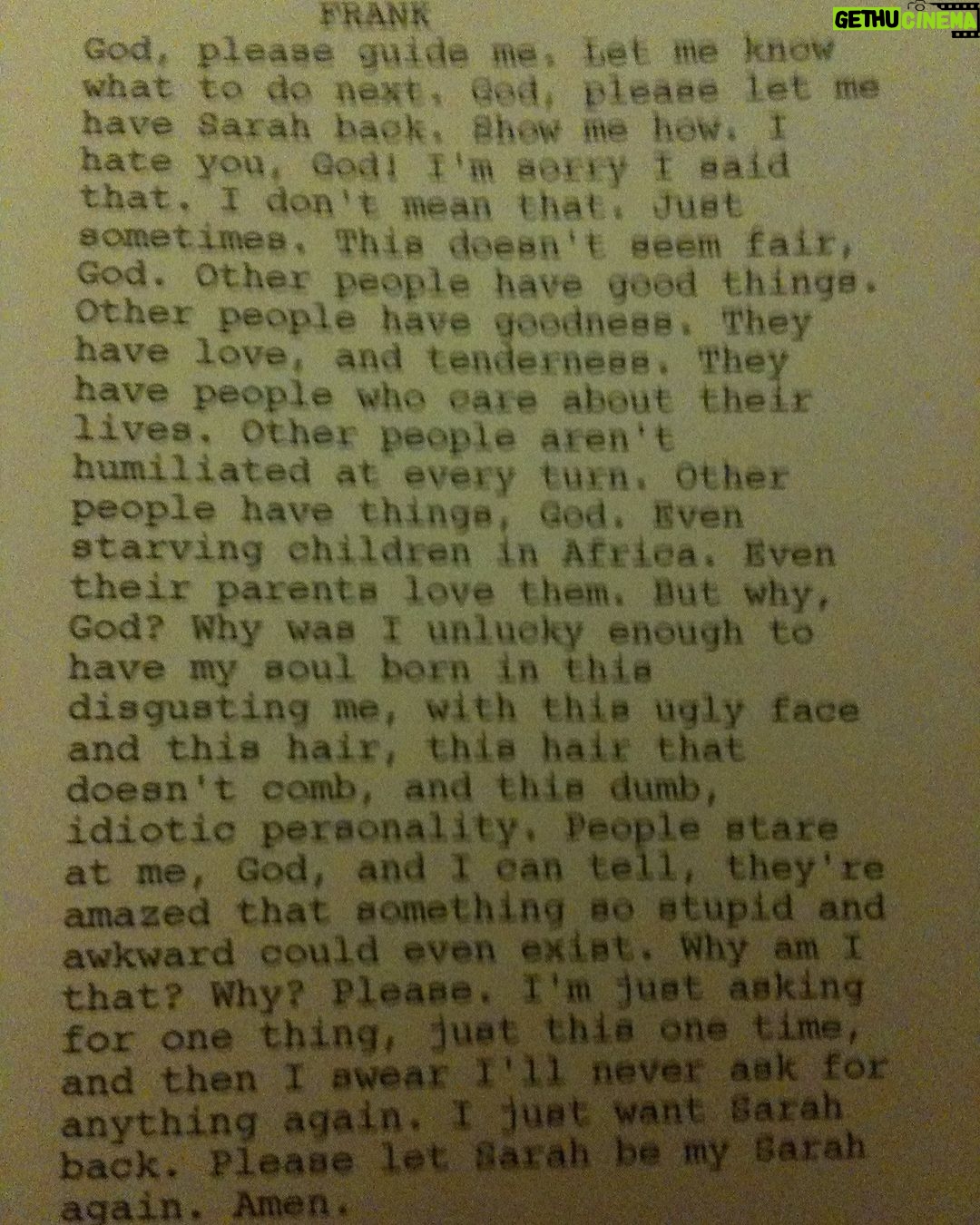 James Gunn Instagram - Just texted to me from @rainnwilson - a passage from SUPER which came up on his phone.