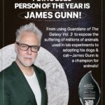 James Gunn Instagram - Honored and touched. Thank you, @peta. 🐶🐱🦝🐀🐼🫎❤️
