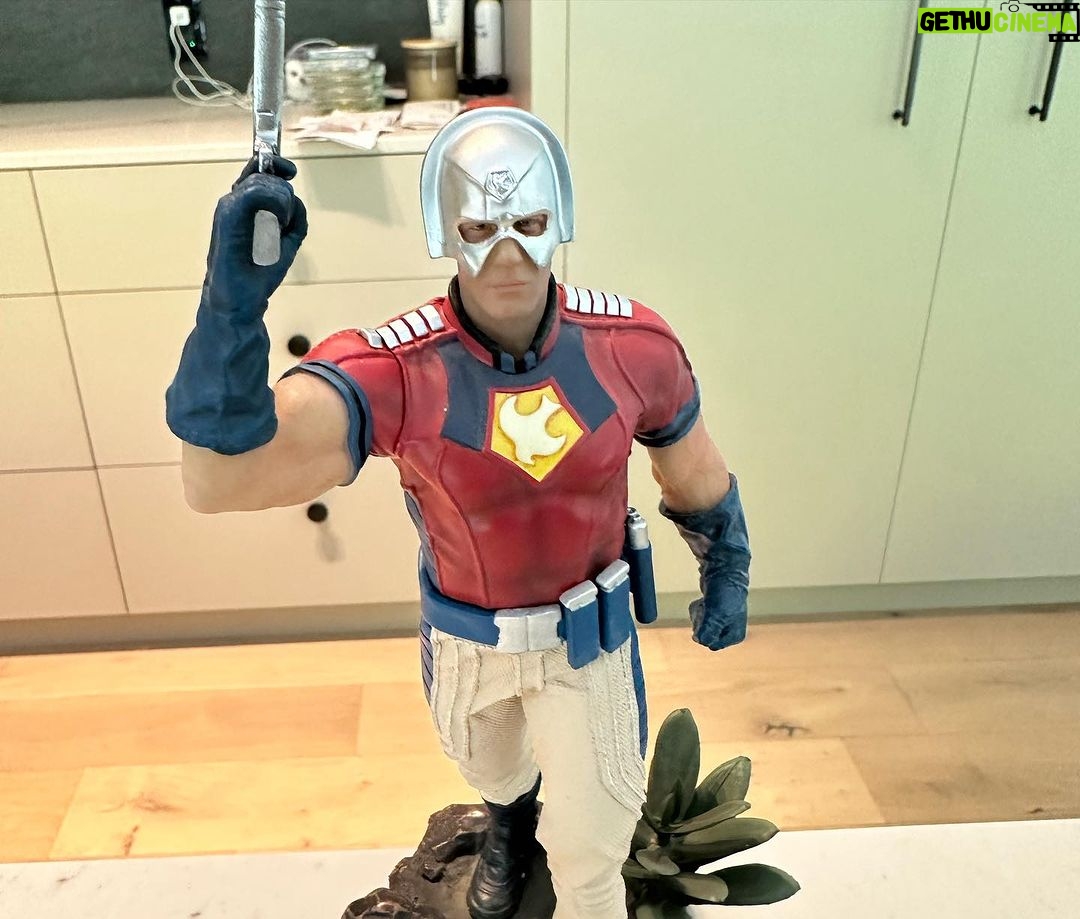 James Gunn Instagram - Nice #Peacemaker figure from @ironstudios to add to my collection alongside King Shark & Polka Dot Man. 🧜♂️