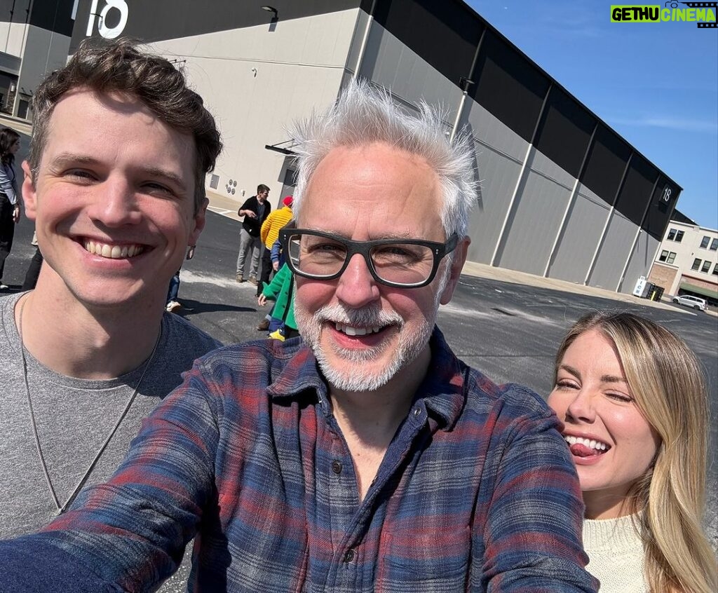 James Gunn Instagram - With Freddie Stroma & @jenniferlholland showing them around the #Superman sets (no they’re not in the movie).