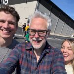 James Gunn Instagram - With Freddie Stroma & @jenniferlholland showing them around the #Superman sets (no they’re not in the movie).