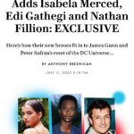 James Gunn Instagram – Hooray! Welcome to the Superman: Legacy cast, @isabelamerced as Hawkgirl, @iamedigathegi as Mister Terrific, and my old pal @nathanfillion as Green Lantern Guy Gardner!
