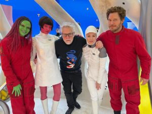 James Gunn Instagram - A few of my very favorite collaborators on the set of #gotgvol3 (still in theaters!) @zoesaldana @danielamelchior @jenniferlholland @prattprattpratt