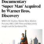 James Gunn Instagram - I saw the stunningly beautiful documentary “Super/Man: The Christopher Reeve Story” a couple weeks ago. It emotionally floored me. Peter & I knew DC Studios needed to be involved & I’m grateful to Peter & our WBD family at Warner Bros, HBO, CNN & Max having worked so hard to acquire it. It’s a wonderful film by wonderful filmmakers & Reeve’s family not only for people like me who love Reeve’s work but for everyone.