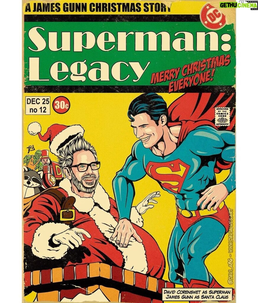 James Gunn Instagram - Merry Christmas Eve, friends! #SupermanLegacy #FanArt by @davi_a86