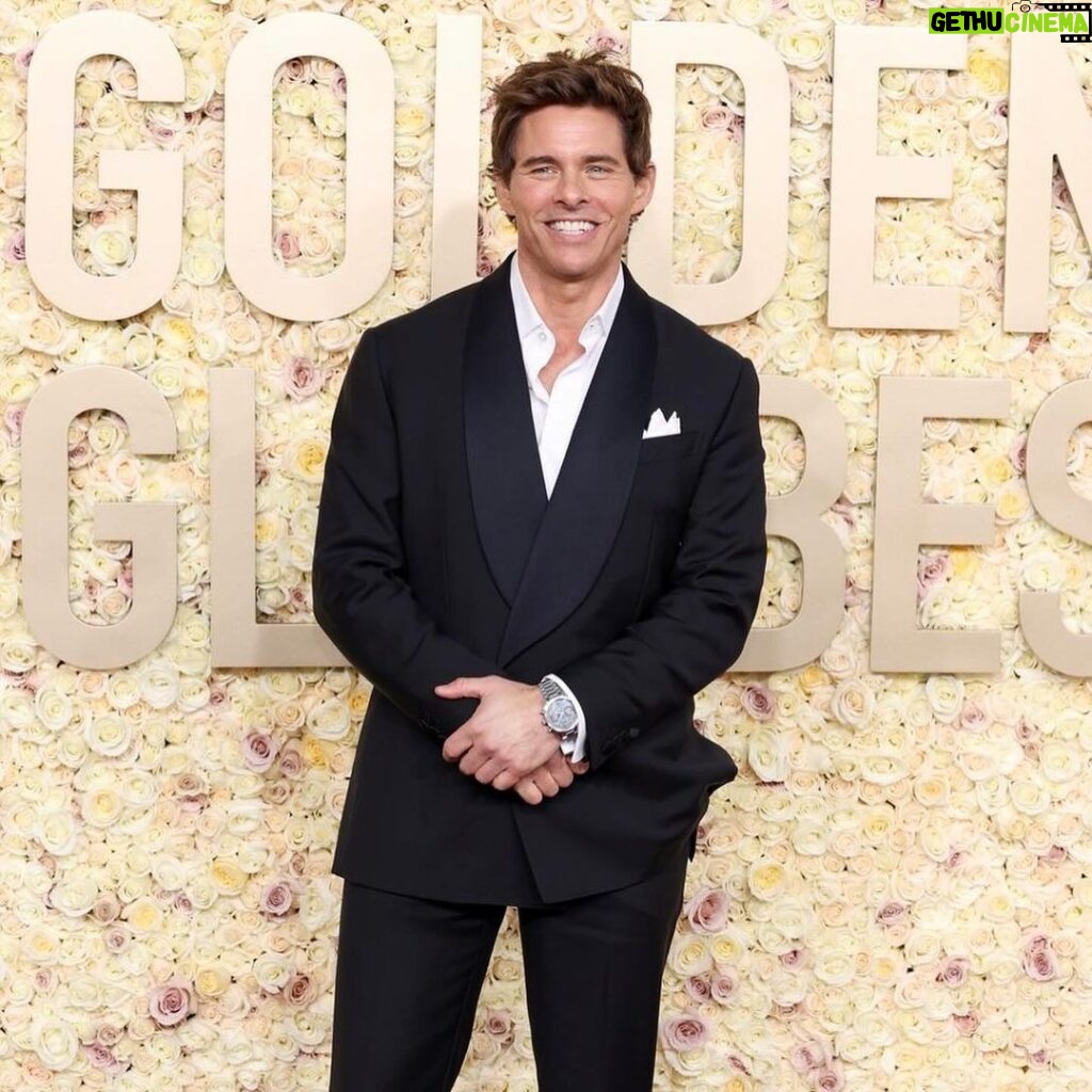 James Marsden Instagram - @goldenglobes weekend wrap up Thank you for having me! #grooming by @davestanwell using @lamer #lamerpartner #styling by @ilariaurbinati @omega