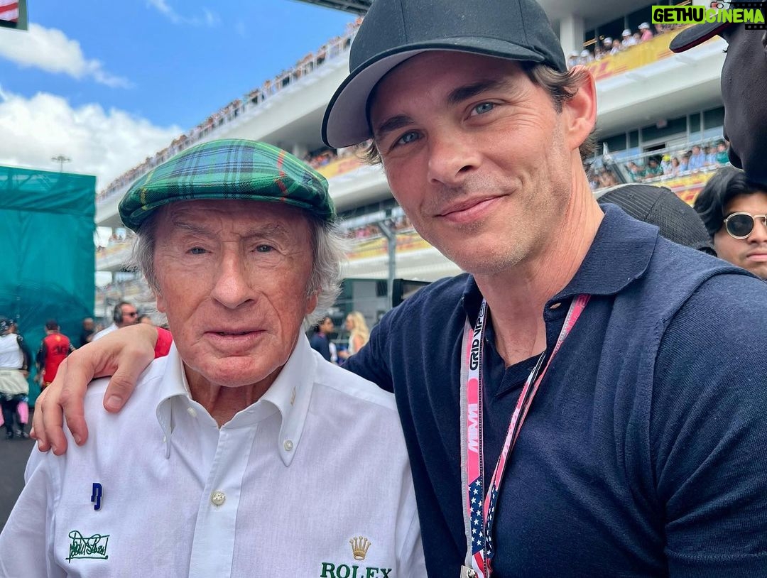 James Marsden Instagram - A series of highlights from this weekend’s #MiamiGP.. From hanging with all my @iwcwatches and @mercedesamgf1 friends, to meeting F1 legend #sirjackiestewart, and of course being mistaken for #rogerfederer on live tv (the closest I’ll ever get to achieving #GOAT status), it was one to remember!