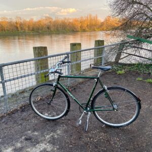 James May Instagram - Riverside wasteland study with surprisingly uncrap three-speed bicycle. (2021, estimate £4.99 - £5.99)