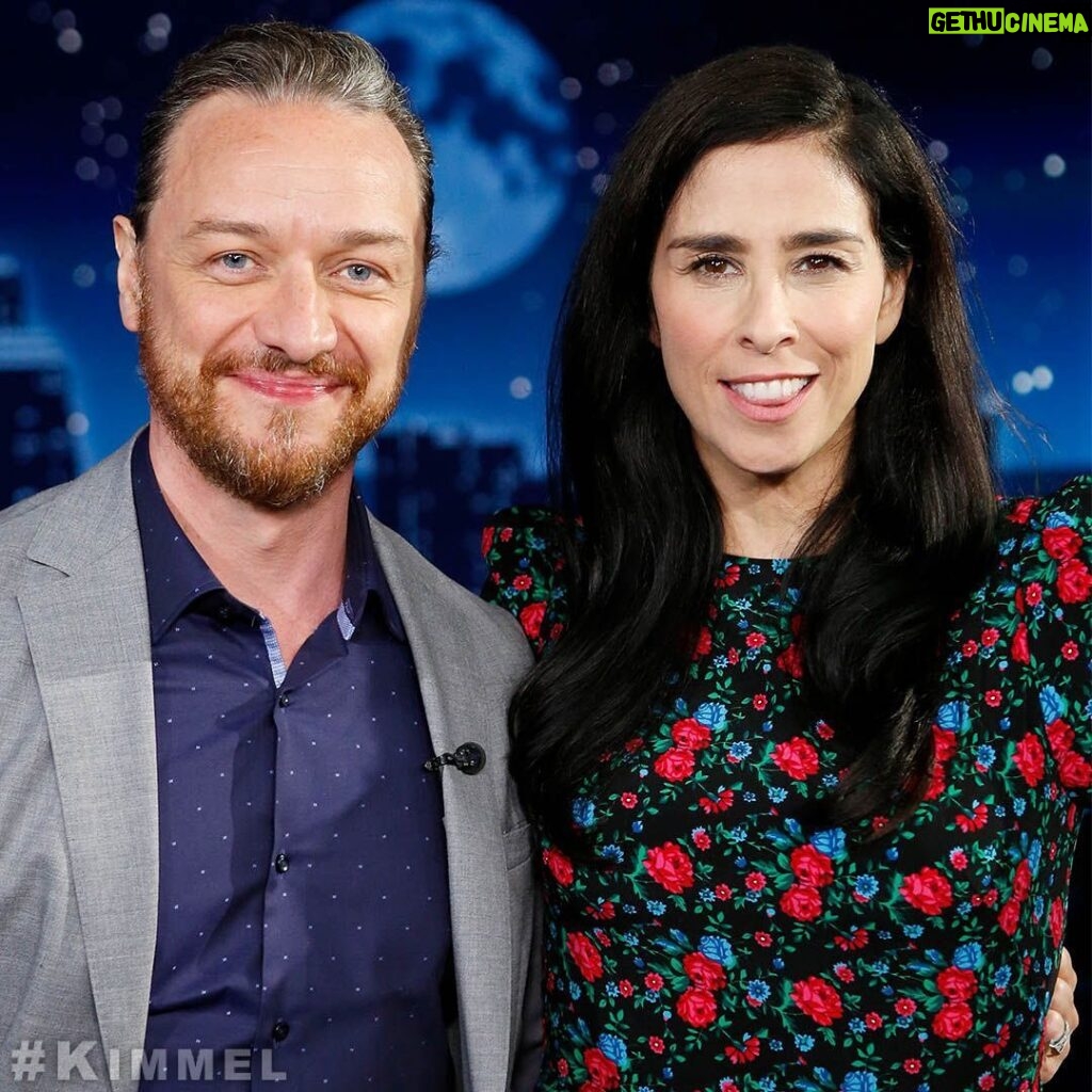 James McAvoy Instagram - Loved hanging with guest host @SarahKSilverman (Long time fan of hers and she was brilliant) on @JimmyKimmelLive tonight! #Kimmel #ABC #togethermovie #together