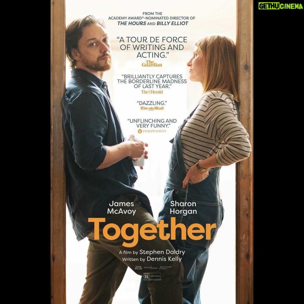 James McAvoy Instagram - Releasing in America soon so watch the New extended trailer for TOGETHER with the amazing @sharonhorgan coming at 9.30am PT/12.30 ET. #together #film #covid_19 #lockdown #isolation #comedy #drama