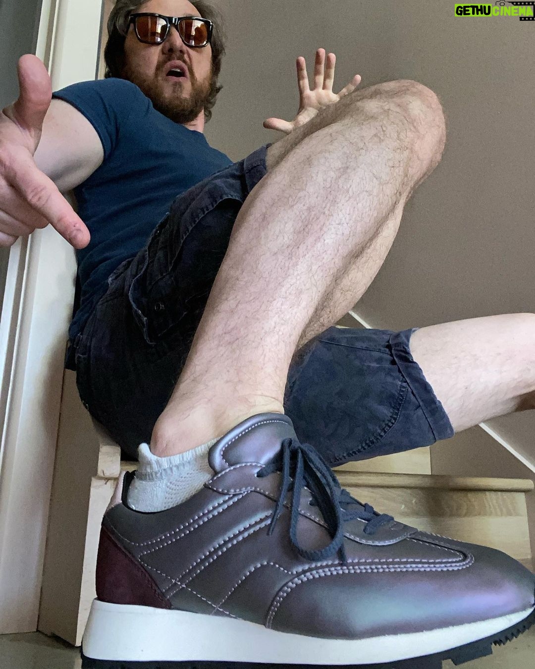 James McAvoy - 254.9K Likes - Thanks @joejonas and @koio for the the wicked “sneakers”...I’ll feel well 80’s running about in this “retro runner”. (Lots of quotation marks@in this post) #joejonas #koio #teainers #sneakers #80s #gift #notapaidadd