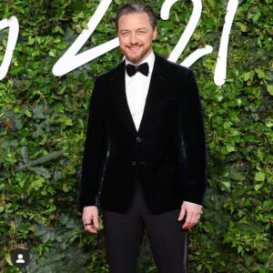 James McAvoy Instagram - Thanks so much to @giorgioarmani for my favourite red carpet duds of all time. Thanks as always to @tarahmakeup for the extensive rescue job…we Had a ball sitting with the always charming @preposulo and the @moncler table and @lizakoshy was a delight. The #britishfasionawards where a right good time. Thanks for having us.
