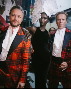 James McAvoy Instagram - What an honour to step onto the stage at the theatre royal Drury lane and support the performing arts in London. @britishvogue @voguemagazine earned over 2.5 million pounds for the performing arts because of this event and im delighted to have been a small part of it. I even got to meet @littlesimz after going on about her so much on stage. #vogueworld thanks to @tarahmakeup as always for the lovely grooming. And to @nathalieeleni_beauty for the Lisa Glam.once again thanks to @dunhill for the exceptionally lovely suit. (I’m my humble opinion) #vogue #theatre #westend #supportthearts
