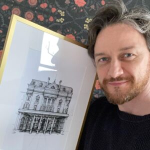 James McAvoy Instagram - Big thanks to @peterhannahart for  this excellent piece of work. It’s the @lyceumedinburgh where I performed Brian Friel’s “Lovers” about a 1000 years ago.  His work is great,check him out and commission him to do a building you love. #lovers #art #brianfriel #royallyceumedinburgh