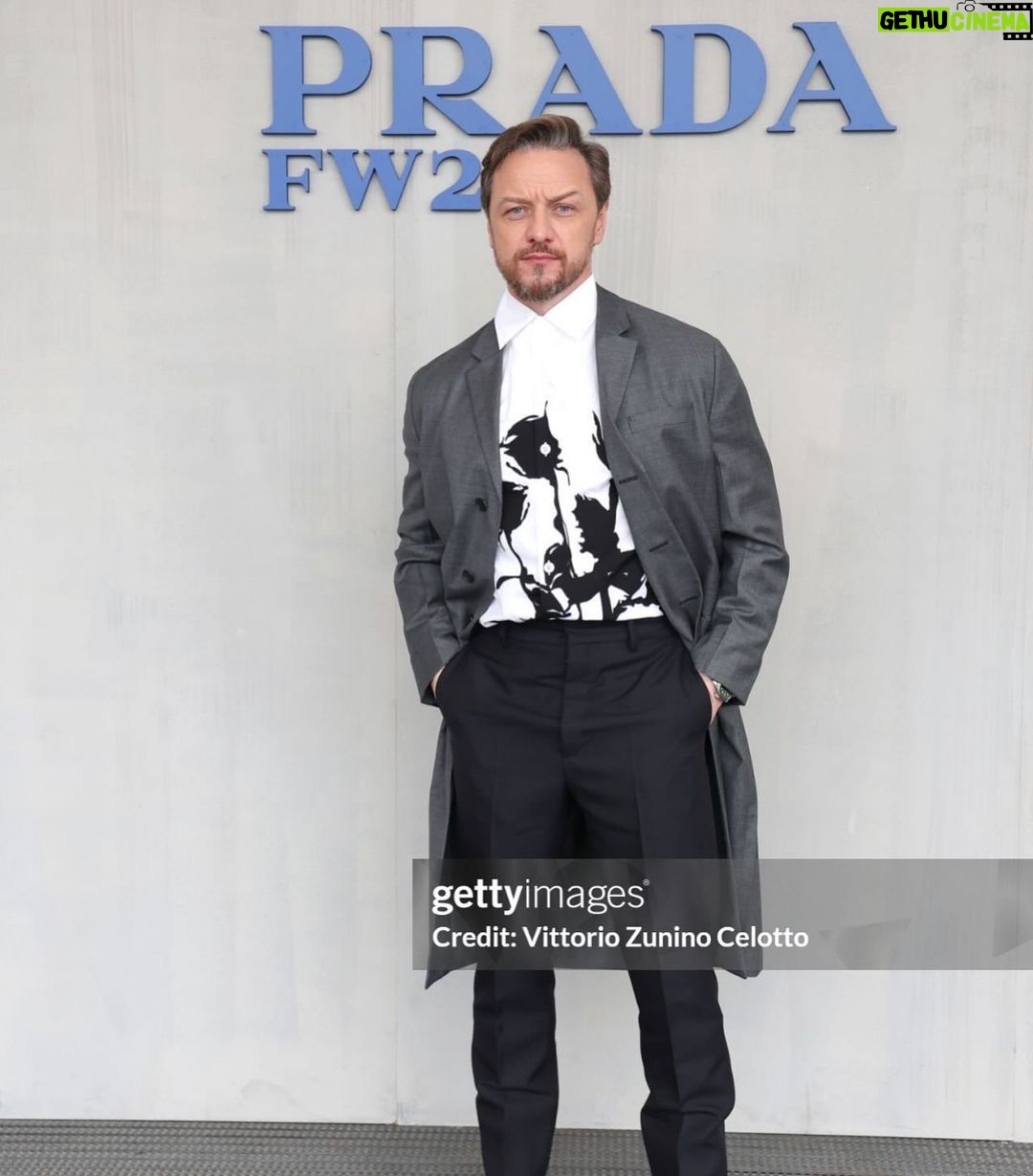 James McAvoy Instagram - First runway and what an incredible show to witness. Thankyou @prada for having @lisalibs and I in Milano,for kitting us out in your considerable threads and for such a good time. #milanfashionweek #prada #pradafw24