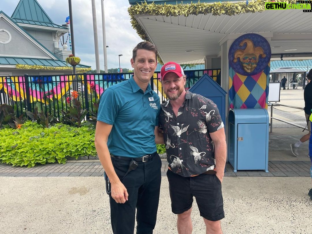 James McAvoy - 168.6K Likes - What a brilliant day at @dorneyparkpr massive thanks to the park staff and in particular Ryan,Sophia,Matt and Bob who took care of myself and the family with the greatest of care and attention. Steele force is a class I’ve coaster of the modern age and we road another that was built 100 years ago and still provided all the thrills. Waterpark at the back end of the day was wicked!!!! #themepark #rollercoasters #coasters #waterpark #wildwaterkingdom