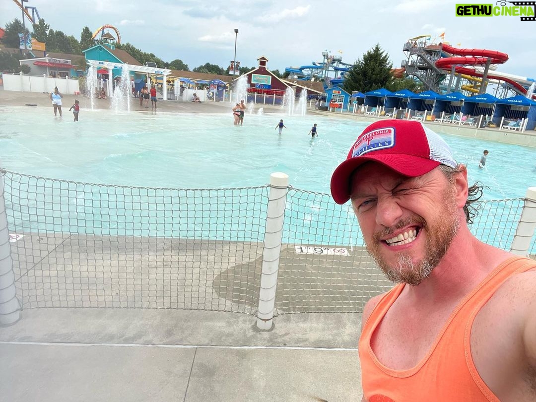 James McAvoy - 168.6K Likes - What a brilliant day at @dorneyparkpr massive thanks to the park staff and in particular Ryan,Sophia,Matt and Bob who took care of myself and the family with the greatest of care and attention. Steele force is a class I’ve coaster of the modern age and we road another that was built 100 years ago and still provided all the thrills. Waterpark at the back end of the day was wicked!!!! #themepark #rollercoasters #coasters #waterpark #wildwaterkingdom