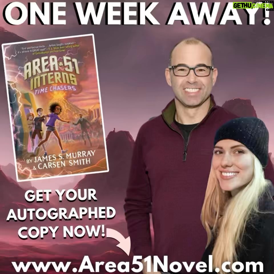 James Murray Instagram - Our newest kids book - the hysterical, action-packed AREA 51 INTERNS: TIME CHASERS comes out in one week on October 3rd! Want your very own autographed copy? Order it today here: www.Area51Novel.com