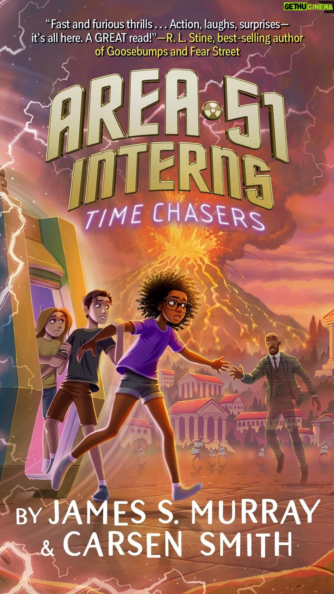 James Murray Instagram - Here it is! The cover for our hysterical new children’s book AREA 51 INTERNS: TIME CHASERS! Pre-order your copy today at www.Area51Novel.com and email your proof of purchase to MurrPromos@gmail.com & we’ll send you an autographed Impractical Jokers postcard!