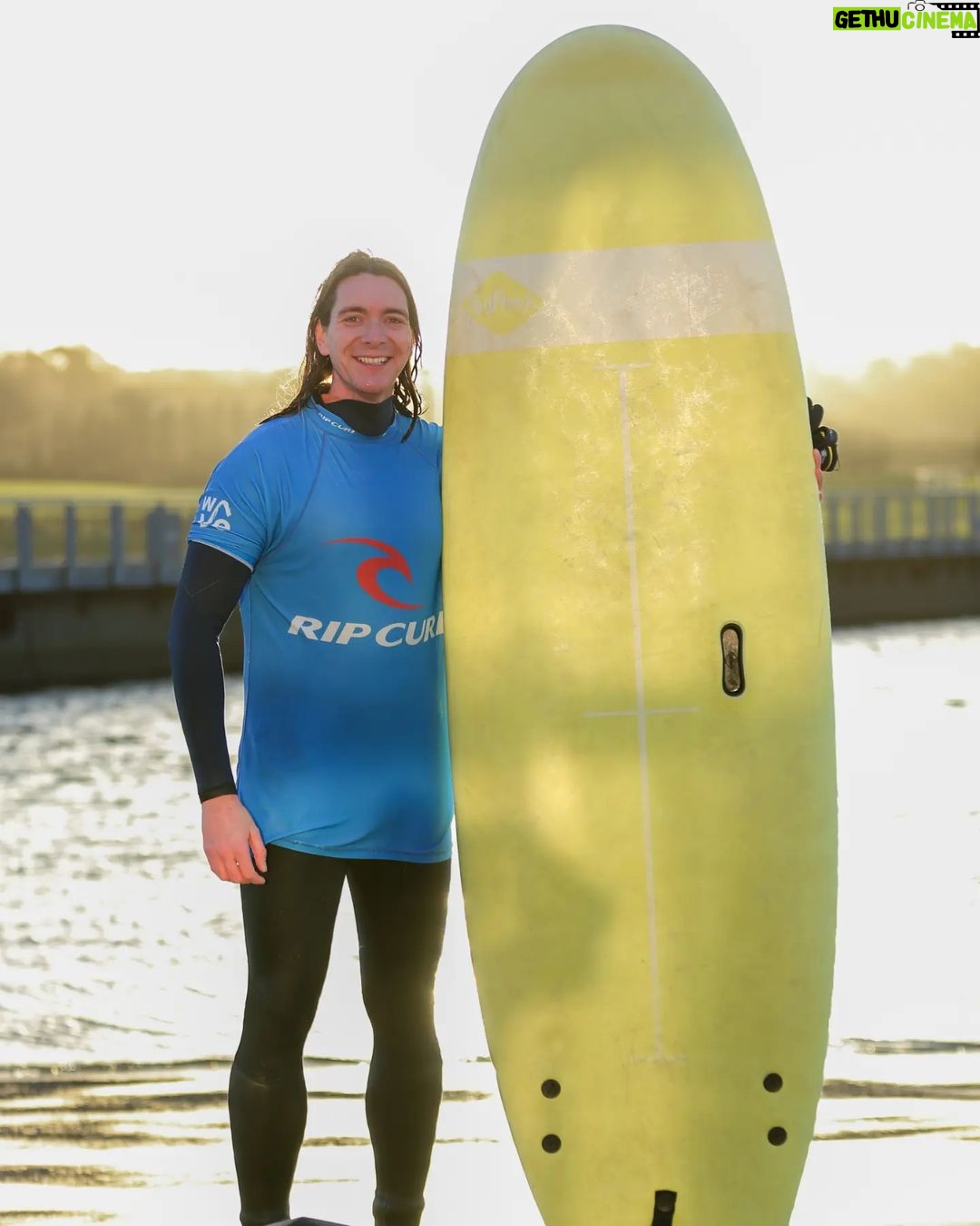 James Phelps Instagram - If you're going to wipe out... wipe out BIG! Great morning at @thewave and thanks to Harry for showing me how surfing is done properly, I think the dismount comes naturally though 🙈🦭🏄♂️🌊 The Wave