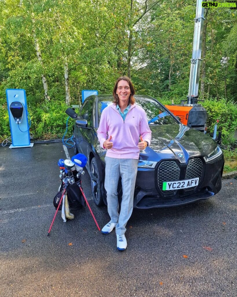 James Phelps Instagram - I've been dreaming of making this journey as a kid to play in the @BMWPGA pro am. And making the journey there in an all electric @BMWUK iX (whilst having a massage!) To make it even more special. I can't wait to tee off! #BMW #BMWPGA #Bornelectric #ad Wentworth Club
