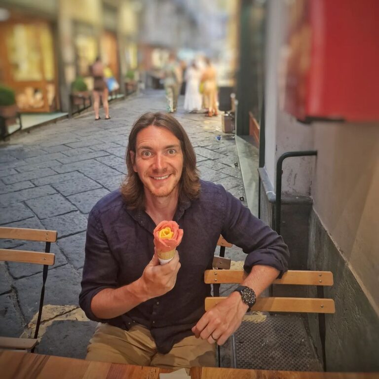 James Phelps Instagram - The new standard in ice-cream has been set- all must now come in a cone (obviously) but shaped like a flower!🍦🌼🇮🇹 #Theresalwaystimeforicecream #italy #workinghard Sorrento, Italy