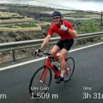 James Phelps Instagram – Great morning ride getting some Kms into the legs…yes I know I look a bit of a nerd with white socks so high 🤓🚲
Views were great, speedy descent from the top… and the biggest Croissant de Chocolate ever!
Thanks Marty and everyone at @bike4youtenerife_b4y for letting me join the ride.
 #cyclinglife # #bananaroute Tenerife Las Americas
