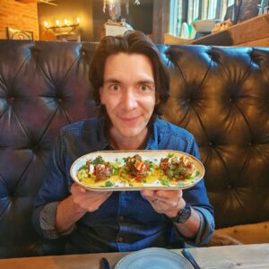 James Phelps Instagram - Midway through my birthday pig out. Hence the slightly crazy face... Currently getting ready for round 4. 
THANK YOU for all the birthday wishes. I've had a great day and very grateful for everyone. 🥳😴👍🐷🤗