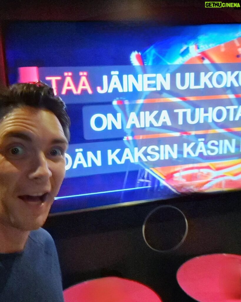 James Phelps Instagram - Celebrating with some Finnish karaoke. Thank you, everyone, for all the birthday wishes from all over the world. Currently struggling to move after cake cake and more cake. 🤤🫠🎂 #cakeisgood #thissongshouldhavewoneurovision #chachacha #hashtaghashtagforthesakeofit #justolder 🇫🇮🏴󠁧󠁢󠁥󠁮󠁧󠁿