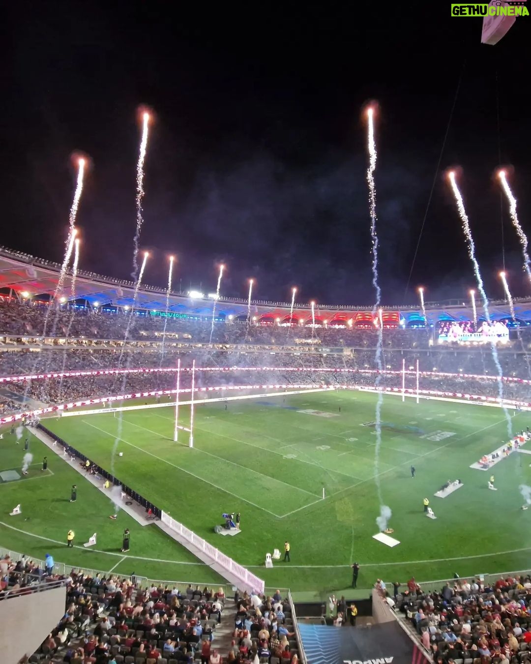 James Phelps Instagram - Hanging around at the @optusstadium We saw the State of Origin game yesterday and head you can hang off the roof of the stadium...so we did! #theozoneperth #wa #yesIHadALittleHeadRush Optus Stadium