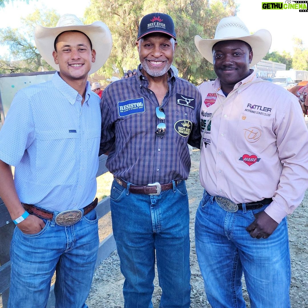 James Pickens Jr. Instagram - Here I am with John Douch, to my left and Jr. Dee's, the #6 Team Roping Header in the PRCA world standings right now. They've both punched their tickets to the NFR this year. Good luck cowboys! Rancho Mission Viejo