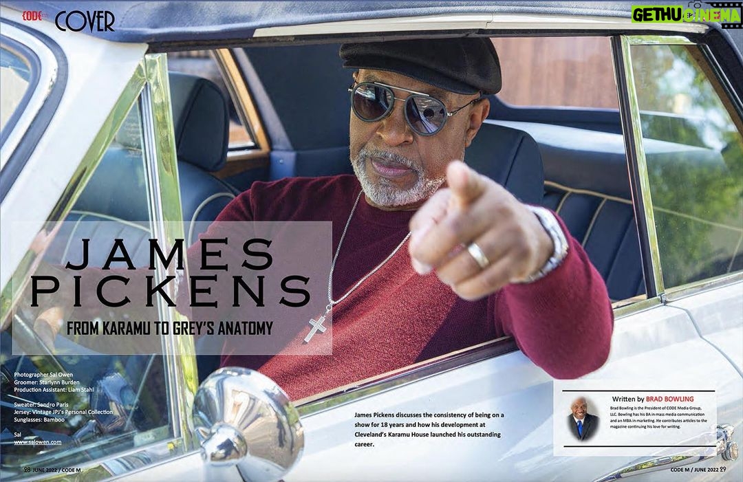 James Pickens Jr. Instagram - Code M Magazine June Issue. Thanks so much for having me. Straight outta my hometown of Cleveland. Happy Friday All✌🏾