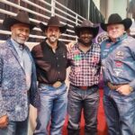 James Pickens Jr. Instagram - Catching the @lukebranquinhoshow today live with With Joe Beaver & John Douch, champions all around me here ! las Vegas NFR rodeo