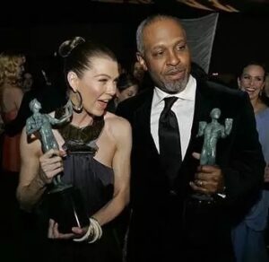 James Pickens Jr. Instagram - Happy Saturday! Getting ready for next Thursday, here’s a shot from awhile back. Such great memories with @ellenpompeo ✌🏾