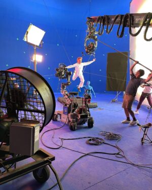 Jamie Campbell Bower Instagram - Upside down then back up again. 🕷
BTS from @strangerthingstv 
Volume 2. July 1st x