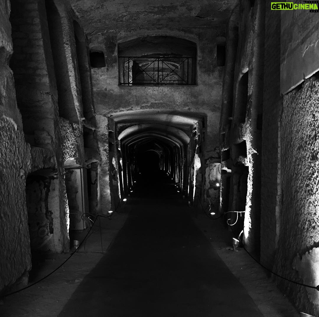 Jamie Campbell Bower Instagram - Under Naples. Not spooky but beautiful and historical. Nevertheless Happy Halloween 🖤 Catacombe di Napoli
