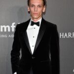 Jamie Campbell Bower Instagram - Suited and booted at amfAR last night. #letsmakeaidshistory 🖤