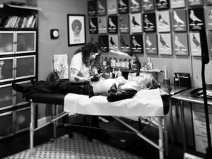 Jamie Campbell Bower Instagram - Getting blasted by the sweetest @caue.gottardi @eastrivertattoo in New York x
