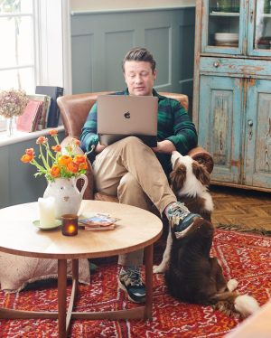 Jamie Oliver Instagram - I heard it’s national love your pet day today so have to shout out my little dude Conker. Love him and what a great addition to our weird and wonderful family xxx